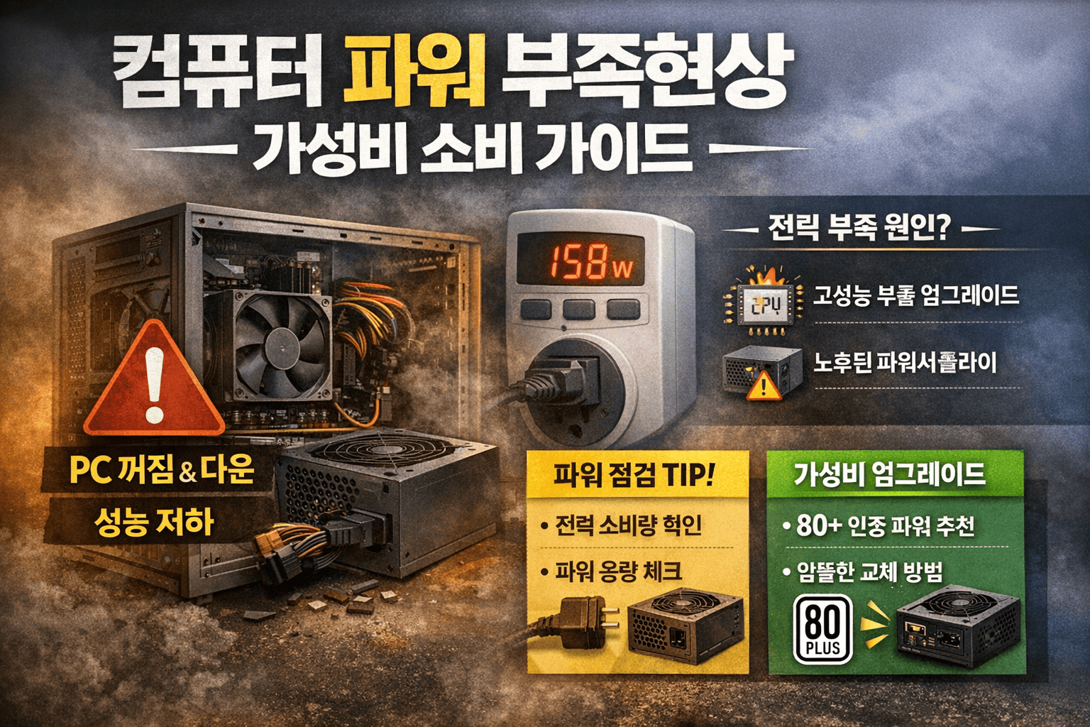 컴퓨터 파워 부족현상 가성비 소비 가이드 (이거 모르고 업그레이드 하면 돈 낭비)
