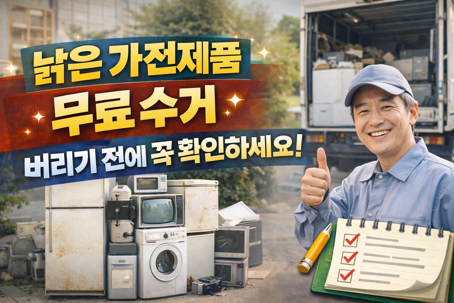 낡은 가전제품 무료 수거, 버리기 전에 꼭 확인하세요!